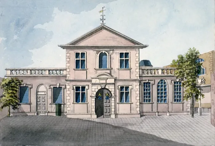 Framed Print : Barber Surgeons Hall, Monkwell Street, City of London, c1800 Framed Print : Barber Surgeons Hall, Monkwell Street, City of London, c1800
