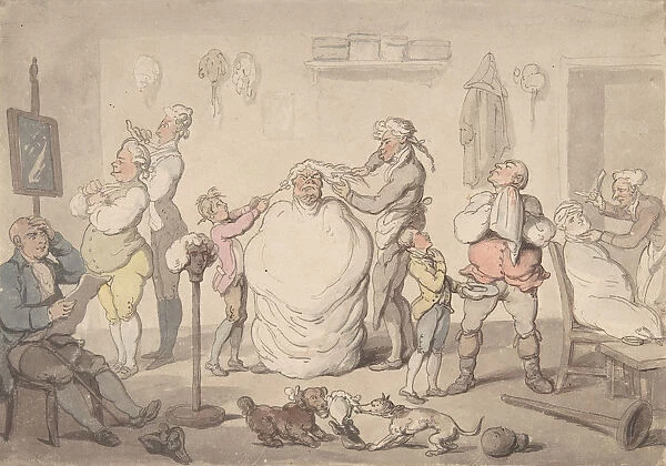 The Barbers Shop, 1785-1805. Creator: Thomas Rowlandson