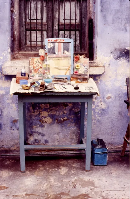 Framed Print : Barber's shop, Rajasthan, India, 1988. Creator: Amanda Waite. Barber's shop, Rajasthan, India, 1988. Creator: Amanda Waite Framed Print : Barber's shop, Rajasthan, India, 1988. Creator: Amanda Waite. Barber's shop, Rajasthan, India, 1988. Creator: Amanda Waite