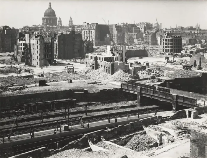 Framed Print : The Barbican area of the City of London, World War II, 1942. Artists: Arthur Cross Framed Print : The Barbican area of the City of London, World War II, 1942. Artists: Arthur Cross