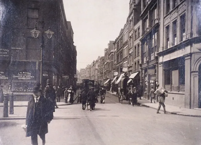 Framed Print : Barbican (Street) from the end of Red Cross Street and Golden Lane, London, c1920 Framed Print : Barbican (Street) from the end of Red Cross Street and Golden Lane, London, c1920