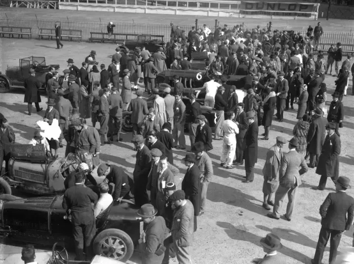 Framed Print : BARC meeting, Brooklands, 1930. Artist: Bill Brunell Framed Print : BARC meeting, Brooklands, 1930. Artist: Bill Brunell