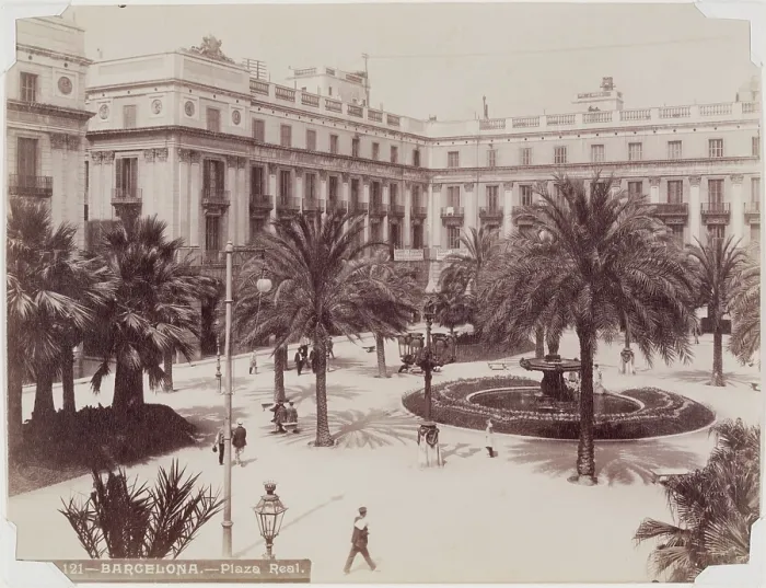 Framed Print : Barcelona, Plaza Real, between 1850 and 1900. Creator: Unknown Framed Print : Barcelona, Plaza Real, between 1850 and 1900. Creator: Unknown