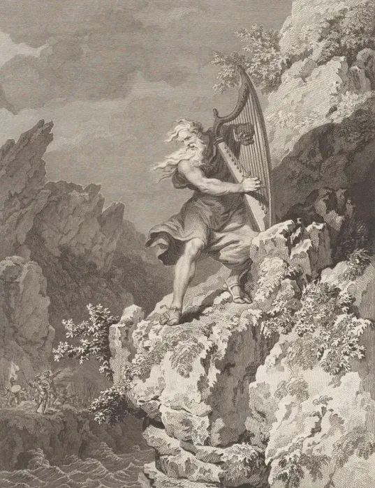 Framed Print : The Bard, 1784. Creators: John Hall, Samuel Middiman Framed Print : The Bard, 1784. Creators: John Hall, Samuel Middiman