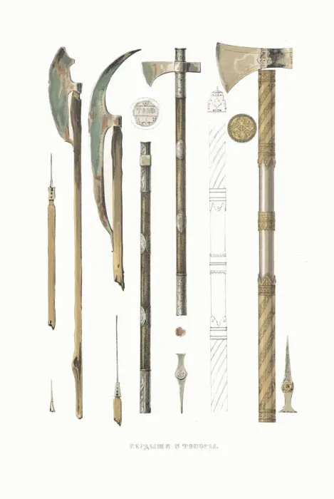 Framed Print : Bardiches and battle axes. From the Antiquities of the Russian State, 1849-1853 Framed Print : Bardiches and battle axes. From the Antiquities of the Russian State, 1849-1853