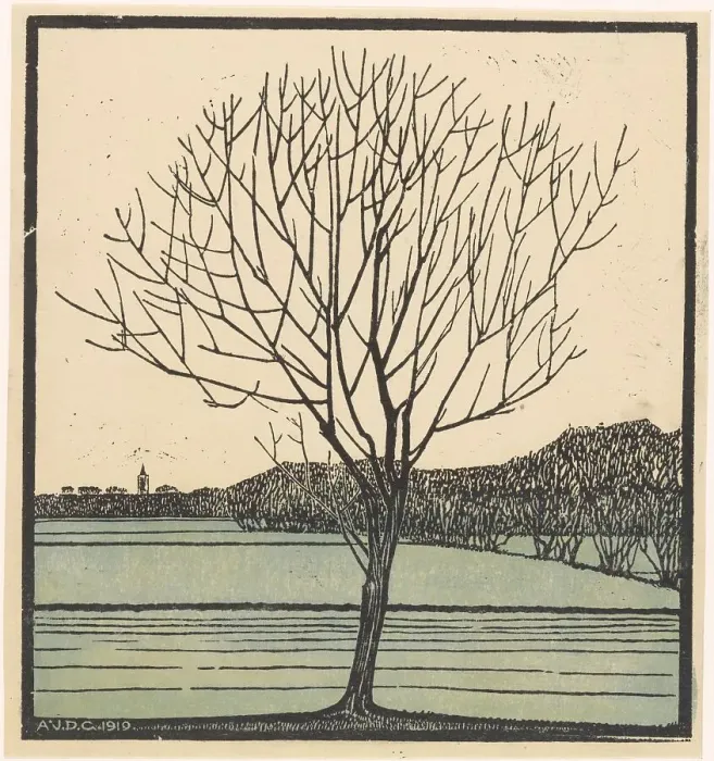 Framed Print : Bare tree, 1919. Creator: Julie de Graag Framed Print : Bare tree, 1919. Creator: Julie de Graag