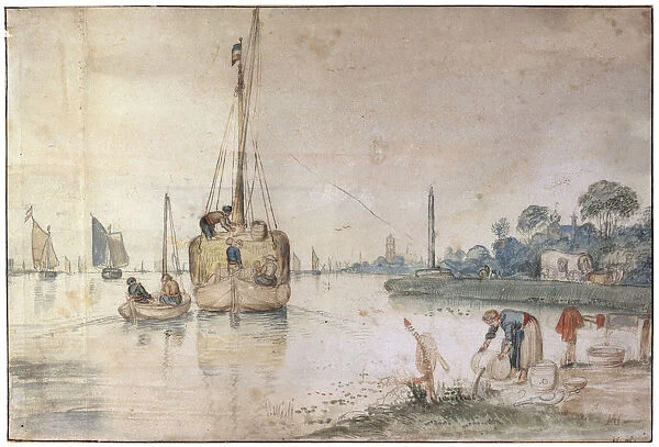 A Barge with Hay, c1625-c1634 Artist: Hendrick Avercamp