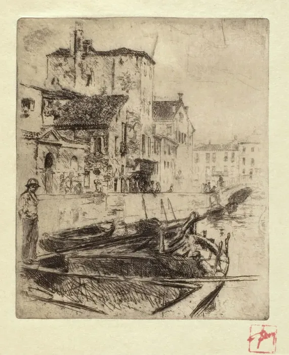 Framed Print : Barge on Venetian Canal, 1880-1886. Creator: Robert Frederick Blum Framed Print : Barge on Venetian Canal, 1880-1886. Creator: Robert Frederick Blum