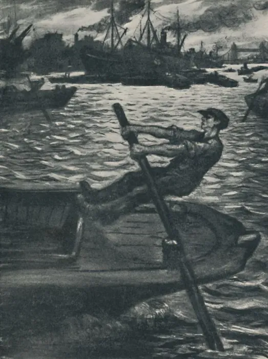 Framed Print : The Bargee, 1920. Artist: CRW Nevinson Framed Print : The Bargee, 1920. Artist: CRW Nevinson