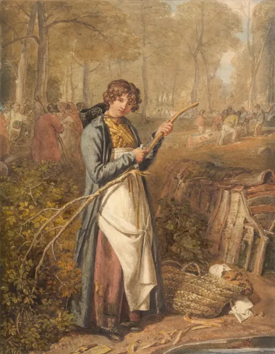 Framed Print : Barking Timber in Wychwood Forest, Oxfordshire, 1818 (?). Creator: Joshua Cristall Framed Print : Barking Timber in Wychwood Forest, Oxfordshire, 1818 (?). Creator: Joshua Cristall