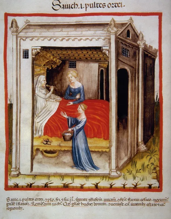 Framed Print : Barley porridge, 14th century. Creator: Unknown