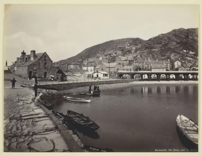Framed Print : Barmouth, the Quay and Ty Gwyn, 1860 / 94. Creator: Francis Bedford Framed Print : Barmouth, the Quay and Ty Gwyn, 1860 / 94. Creator: Francis Bedford