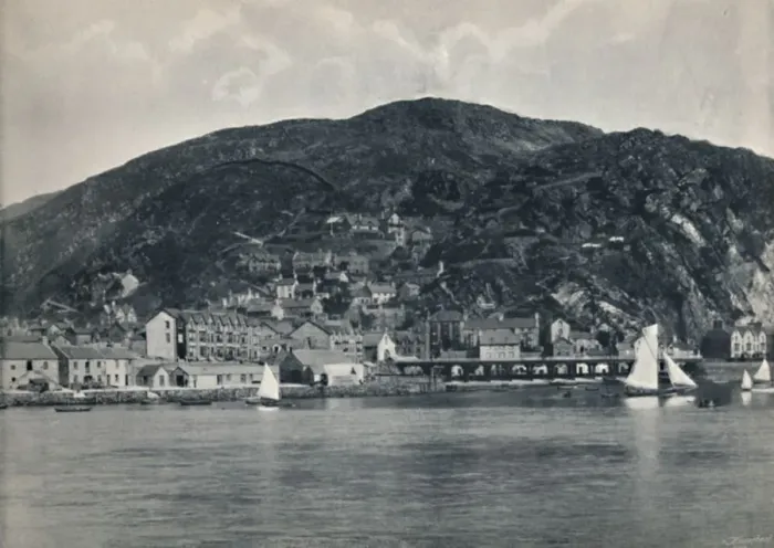 Framed Print : Barmouth - View from the Mawddach, Showing Heights, 1895 Framed Print : Barmouth - View from the Mawddach, Showing Heights, 1895