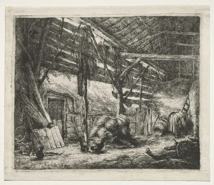 Framed Print : The Barn, 1647. Creator: Adriaen van Ostade (Dutch, 1610-1684) Framed Print : The Barn, 1647. Creator: Adriaen van Ostade (Dutch, 1610-1684)