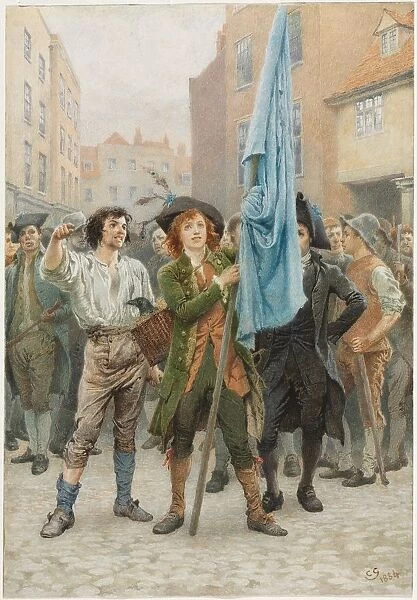 Barnaby Rudge Helping Lead the Gordon Riots, 1884. Creator: Charles Green (British, 1840-1898)