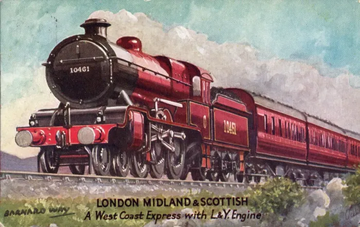 Framed Print : Barnard Way - London Midland & Scottish, a West Coast Express with L&Y Engine Framed Print : Barnard Way - London Midland & Scottish, a West Coast Express with L&Y Engine
