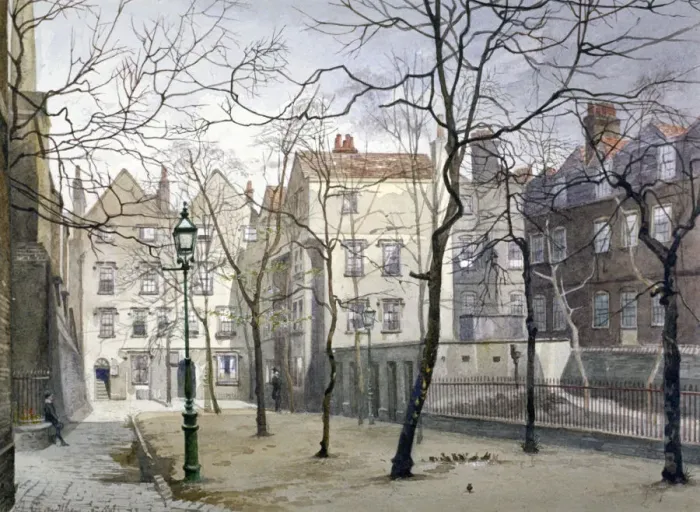 Framed Print : Barnards Inn, London, 1888. Artist Framed Print : Barnards Inn, London, 1888. Artist