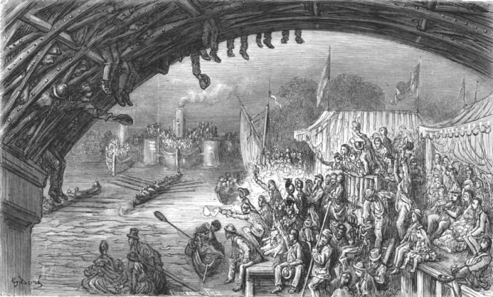 Framed Print : Barnes Bridge, 1872. Creator: Gustave Doré Framed Print : Barnes Bridge, 1872. Creator: Gustave Doré
