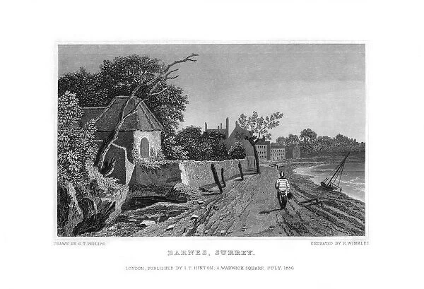 Barnes, Surrey, 1830. Artist: R Winkles