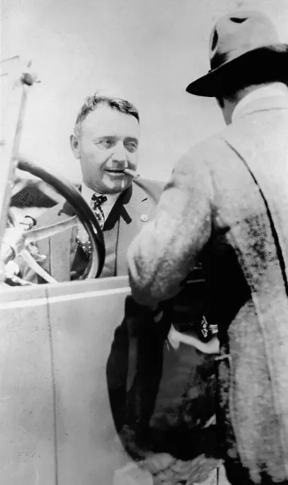 Framed Print : Barney Oldfield, pace car driver for the Indianapolis 500, 1922