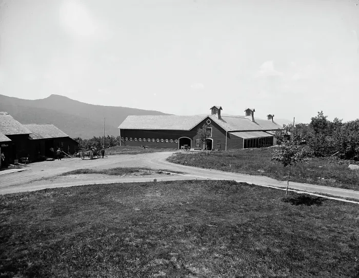 Framed Print : The Barns, Hotel Kaaterskill, Catskill Mountains, N.Y. between 1900 and 1905. Creator: William H. Jackson Framed Print : The Barns, Hotel Kaaterskill, Catskill Mountains, N.Y. between 1900 and 1905. Creator: William H. Jackson