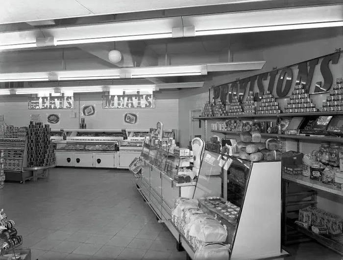 Framed Print : Barnsley Co-op, Bolton upon Dearne branch, South Yorkshire, 1956. Artist: Michael Walters Framed Print : Barnsley Co-op, Bolton upon Dearne branch, South Yorkshire, 1956. Artist: Michael Walters