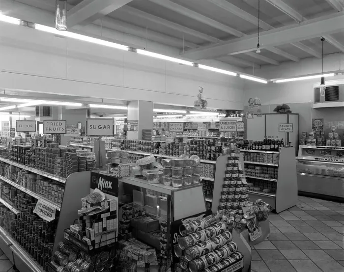 Framed Print : Barnsley Co-op, Kendray branch interior, Barnsley, South Yorkshire, 1961. Artist Framed Print : Barnsley Co-op, Kendray branch interior, Barnsley, South Yorkshire, 1961. Artist