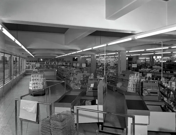 Framed Print : Barnsley Co-op, Penistone branch, South Yorkshire, 1956. Artist: Michael Walters Framed Print : Barnsley Co-op, Penistone branch, South Yorkshire, 1956. Artist: Michael Walters