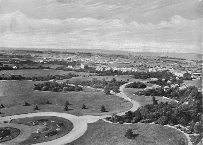 Framed Print : Barnsley Park and Town, c1896. Artist: Warner Gothard Framed Print : Barnsley Park and Town, c1896. Artist: Warner Gothard