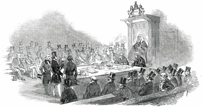 Framed Print : Baron Rothschild at the Table of the House of Commons - Taking the Oaths, 1850. Creator: Unknown