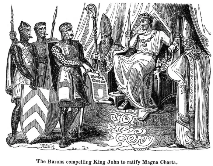 Framed Print : The barons compelling King John (1167-1216) to ratify the Magna Carta, 1215 Framed Print : The barons compelling King John (1167-1216) to ratify the Magna Carta, 1215