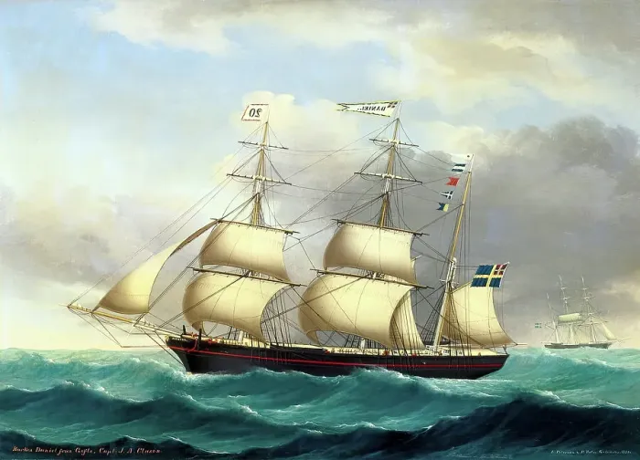 Framed Print : Barque Daniel, 1855. Creator: Petersen & Holm. Barque Daniel, 1855. Creator: Petersen & Holm Framed Print : Barque Daniel, 1855. Creator: Petersen & Holm. Barque Daniel, 1855. Creator: Petersen & Holm