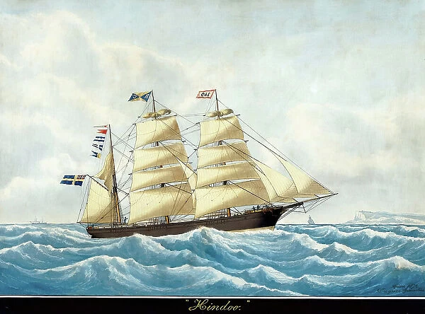 The barque Hindoo, le Havre, 1872. Creator: Eugene Grandin