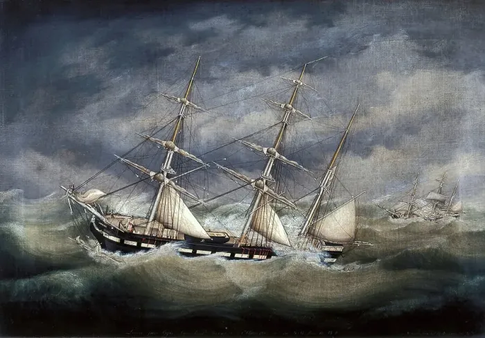 Framed Print : Barque Louise, 1852. Creator: Unknown Framed Print : Barque Louise, 1852. Creator: Unknown