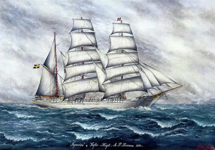 Framed Print : Barque Superior, 1936. Creator: J.G. Berg Framed Print : Barque Superior, 1936. Creator: J.G. Berg
