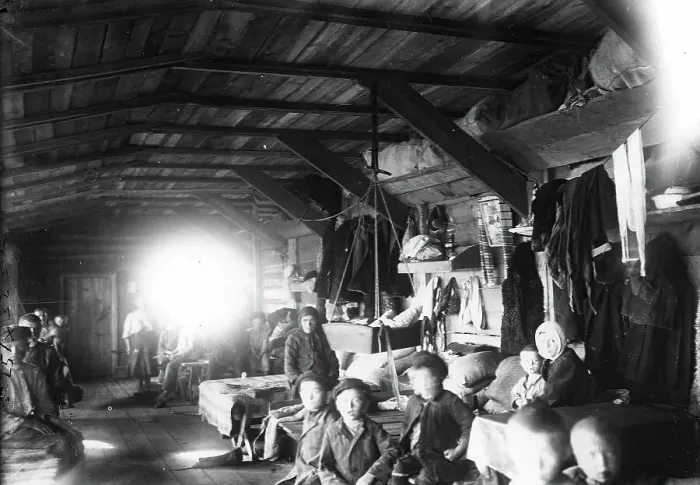 Framed Print : A barrack for family workers in Krasnoyarsk, 1890. Creator: Unknown