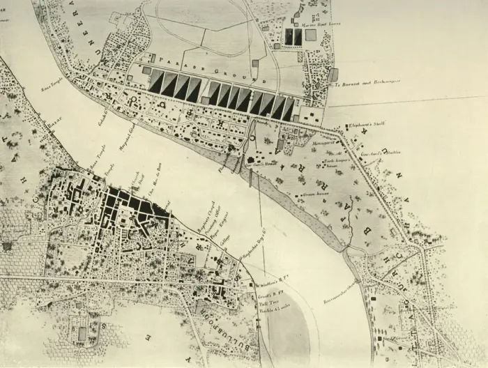 Framed Print : Barrackpore Park and Cantonment, 1841, (1925). Creator: Unknown Framed Print : Barrackpore Park and Cantonment, 1841, (1925). Creator: Unknown