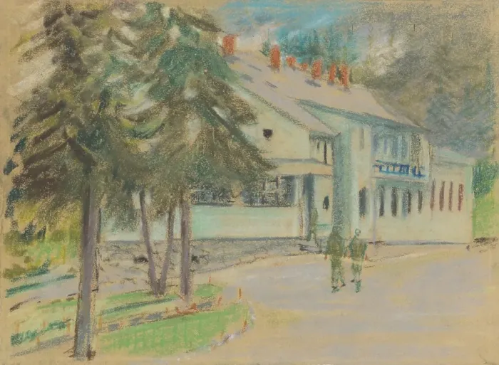 Framed Print : Barracks, 1935-1944. Creator: Arnold Peter Weisz-Kubincan Framed Print : Barracks, 1935-1944. Creator: Arnold Peter Weisz-Kubincan
