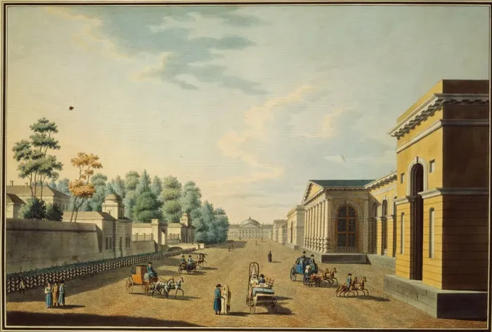 Framed Print : The barracks of the Chevalier Guards as seen from the Tauride Garden, 1800s. Artist: Paterssen, Benjamin (1748-1815)
