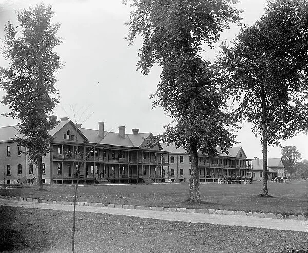 The Barracks, Fort Brady, Sault Ste. Marie, Mich. between 1900 and 1910. Creator: Unknown