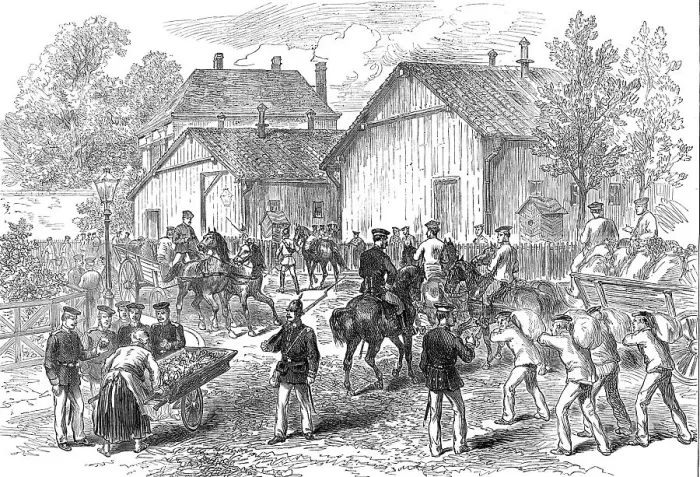 Framed Print : Barracks of the German Troops at Rheims, 1872. Creator: Unknown Framed Print : Barracks of the German Troops at Rheims, 1872. Creator: Unknown