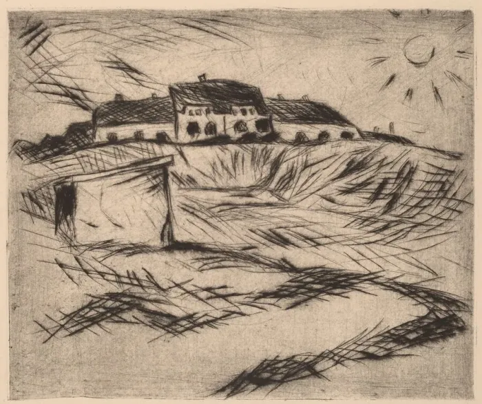 Framed Print : Barracks (Kaserne), 1916. Creator: Walter Gramatté Framed Print : Barracks (Kaserne), 1916. Creator: Walter Gramatté