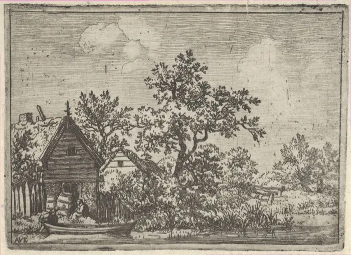 Framed Print : The Two Barrels before a Hut, 17th century. Creator: Allart van Everdingen Framed Print : The Two Barrels before a Hut, 17th century. Creator: Allart van Everdingen