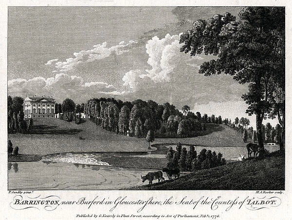 Barrington, near Burford in Gloucestershire, the Seat of the Countess of Talbot, 1776. Artist: Michael Angelo Rooker