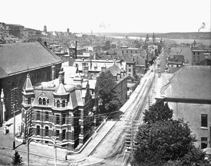 Framed Print : Barrington Street, Halifax, Nova Scotia, Canada, c1900. Creator: Unknown Framed Print : Barrington Street, Halifax, Nova Scotia, Canada, c1900. Creator: Unknown