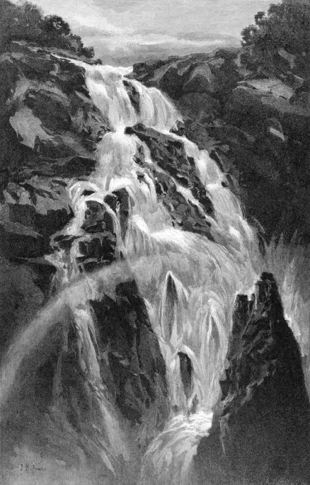 Framed Print : The Barron Falls near Cairns, Queensland, Australia, 1886. Artist: JR Ashton