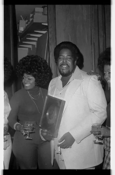 Framed Print : Barry White, London, 1974. Artist: Brian O Connor Framed Print : Barry White, London, 1974. Artist: Brian O Connor