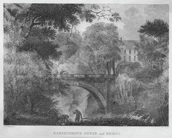 Framed Print : Barskimming House and Bridge, 1804. Artist: James Fittler Framed Print : Barskimming House and Bridge, 1804. Artist: James Fittler
