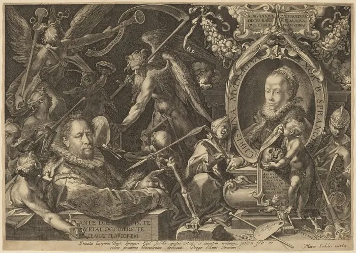 Framed Print : Bartholomaeus Spranger and his Late Wife Christina Muller, c. 1600. Creator: Aegidius Sadeler II Framed Print : Bartholomaeus Spranger and his Late Wife Christina Muller, c. 1600. Creator: Aegidius Sadeler II