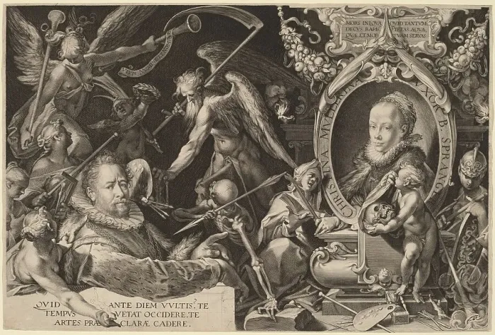 Framed Print : Bartholomaeus Spranger and his Late Wife Christina Muller, c. 1600. Creator: Aegidius Sadeler II Framed Print : Bartholomaeus Spranger and his Late Wife Christina Muller, c. 1600. Creator: Aegidius Sadeler II
